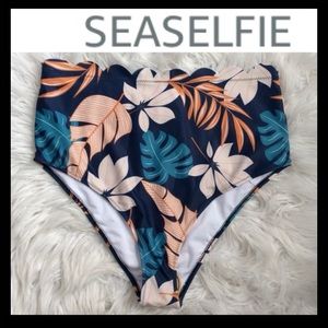 NWOT High Waist Scalloped Bikini Bottoms